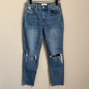 Pacsun Womens Vintage Icon Tapered High-Rise Distressed Denim Blue Jean Size 26